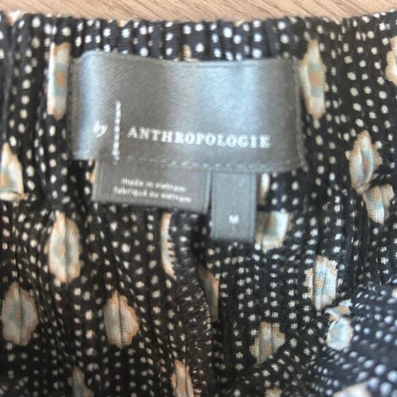 Anthropologie Black, White Wide Leg Cropped Palazzo Pant Womens Size Medium - Picture 3 of 4